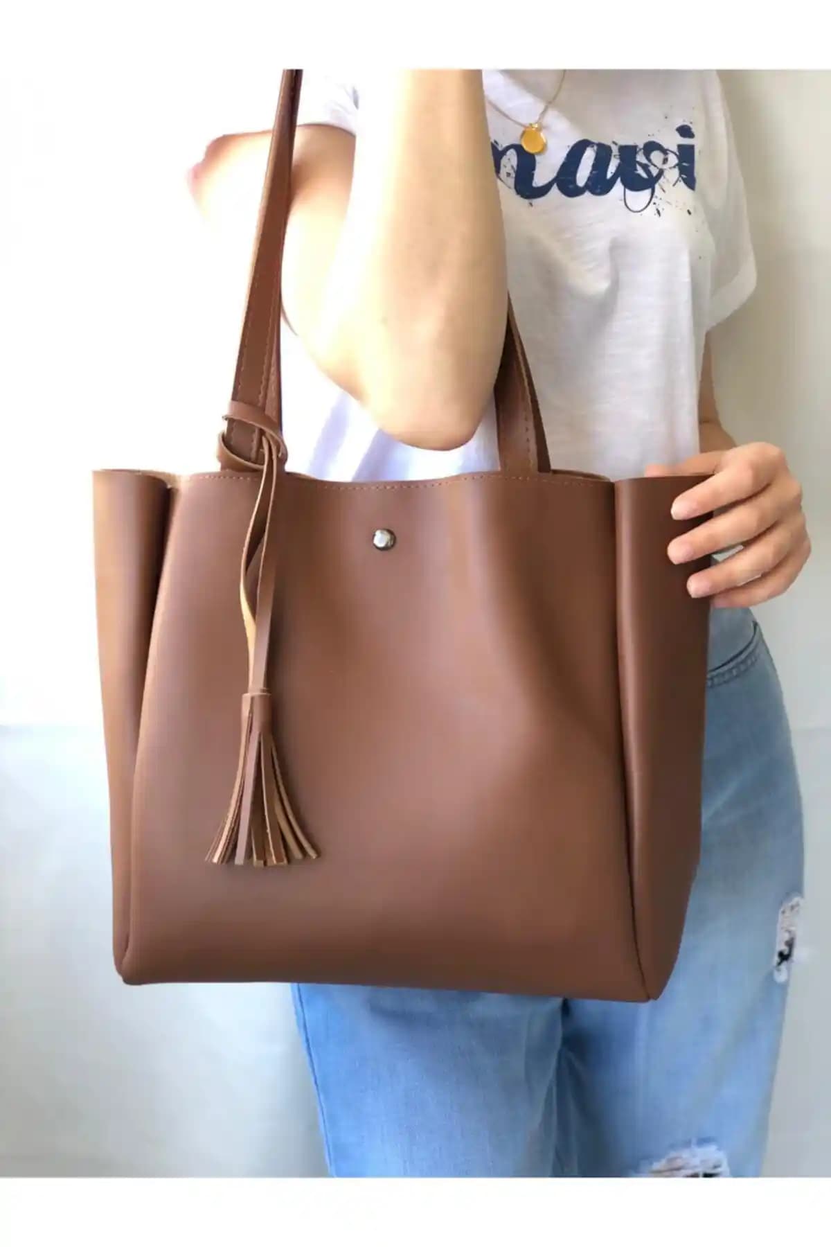 Samilon Kadın Taba Omuz Çantası Günlük ve Şık Kullanım İçin Uygun Model