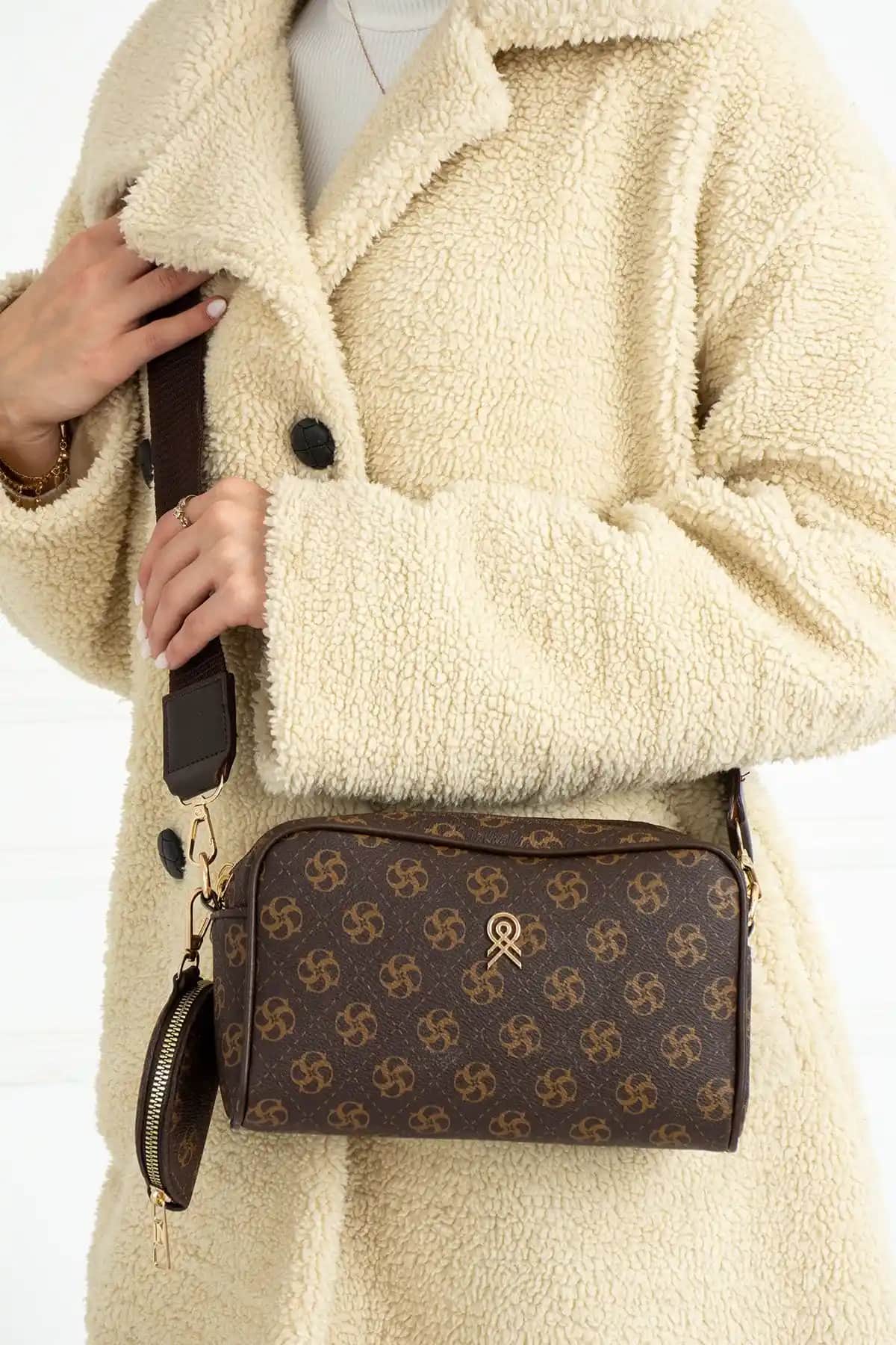 SDL LEATHER Kahverengi Rossi Deri Kadın Omuz Çantası Günlük ve Şık Kullanım İçin Uygun