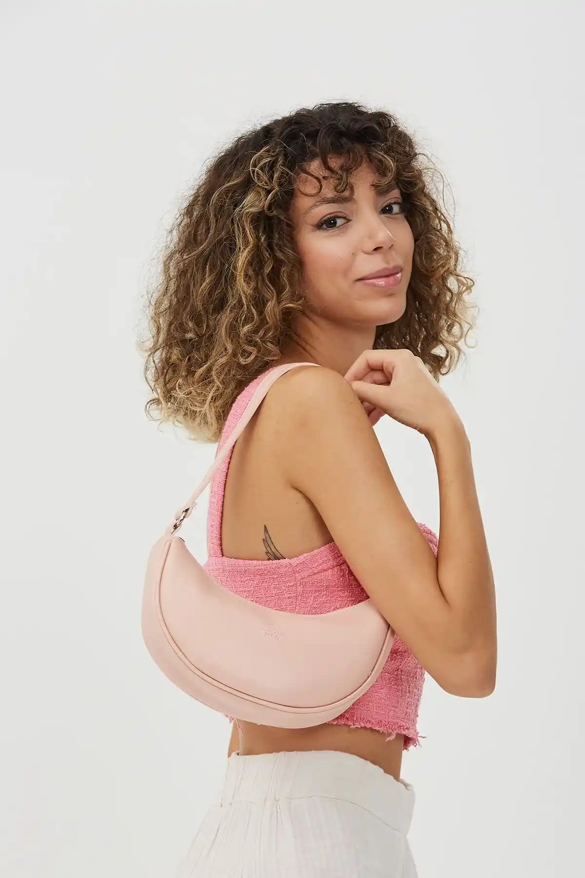 Shaka Pudra Shk26 Suni Deri El ve Omuz Çantası Günlük Kullanıma Uygun Tasarım