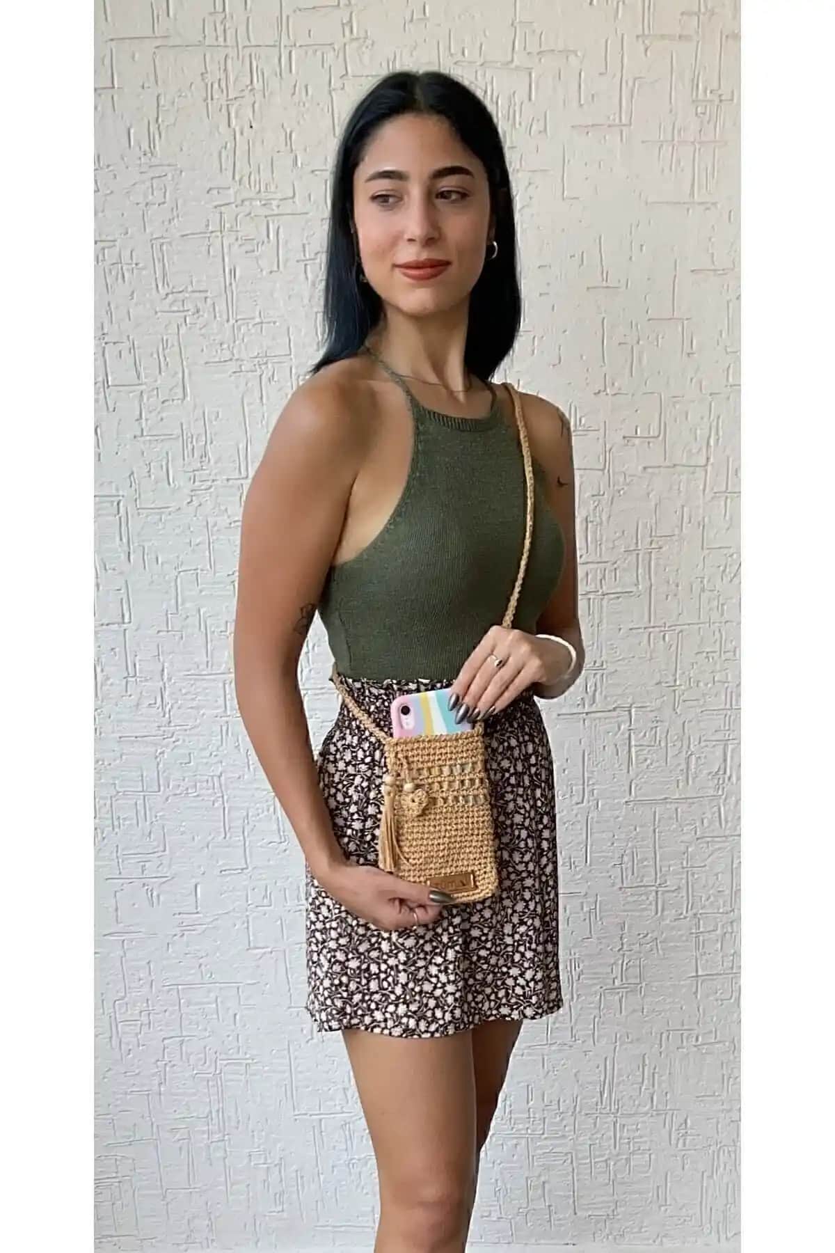 Zümal Lüx El Örgüsü Hasır Kağıt İp Omuz Çantası Sürdürülebilir ve Şık Tasarım