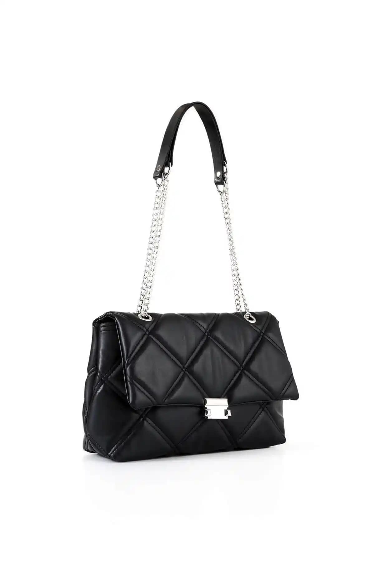 Kadın Omuz Çantası Karşılaştırması: ASLAN ÇANTA Axel Siyah ve Marjin STD Altın Renkli