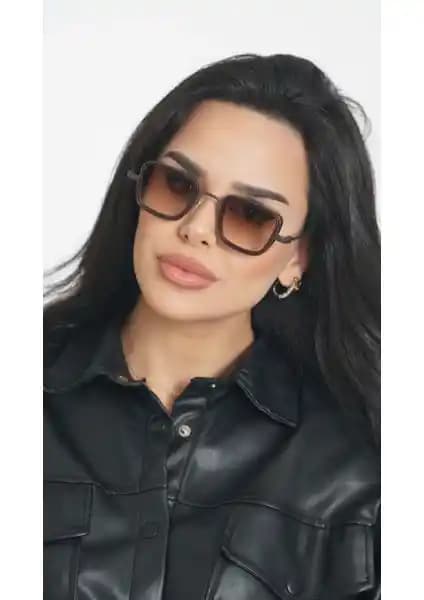 Angel Eye S Kahverengi Dikdörtgen Unisex Güneş Gözlüğü Şıklık ve Koruma Sunan Modern Tasarım