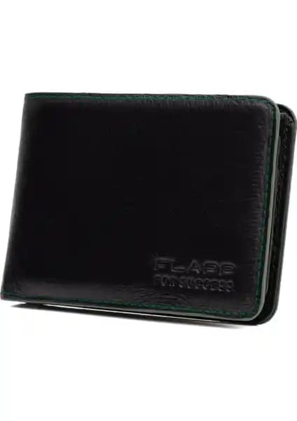 Hakiki Deri Yeşil Kenar Boyalı Spor Cüzdan: Şık ve Dayanıklı Günlük Aksesuar