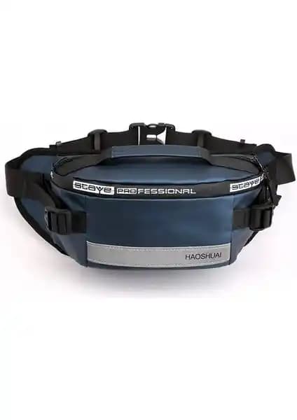 Haoshuai Lacivert Bel ve Göğüs Çantası (HS-1106) Yüksek Kalite ve Şık Tasarım
