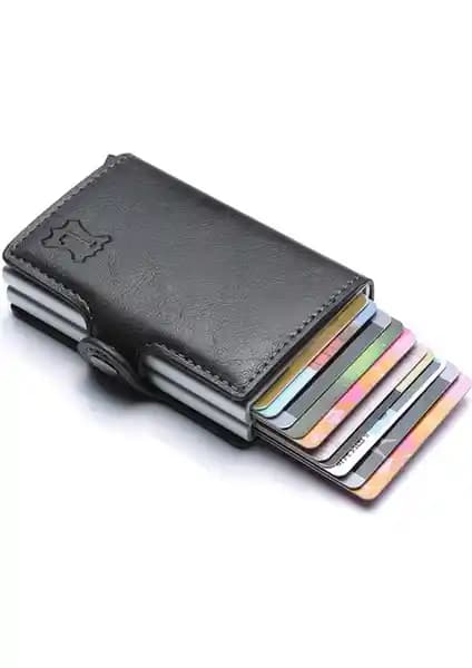 Lederax Çift Mekanizmalı Deri Erkek Kartlık Cüzdanı: Şık ve Pratik Tasarım Özellikleri