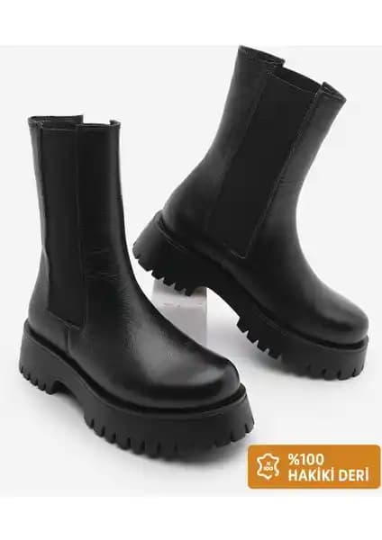 Marjin Hakiki Deri Kadın Günlük Botları Şıklık ve Konforu Bir Arada Sunar