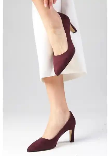 Mio Gusto Lita Bordo Süet Kadın Stiletto Topuklu Ayakkabı Detayları ve Özellikleri