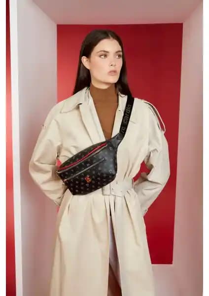 Pierre Cardin Siyah Kadın Bel Çantası Günlük Kullanım İçin Şık ve Fonksiyonel Tasarım