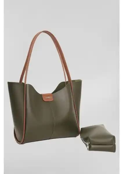 Densila Kadın Çantaları Karşılaştırması: Haki-Taba Makyaj Çantası ve Siyah Astarlı Omuz Çantası