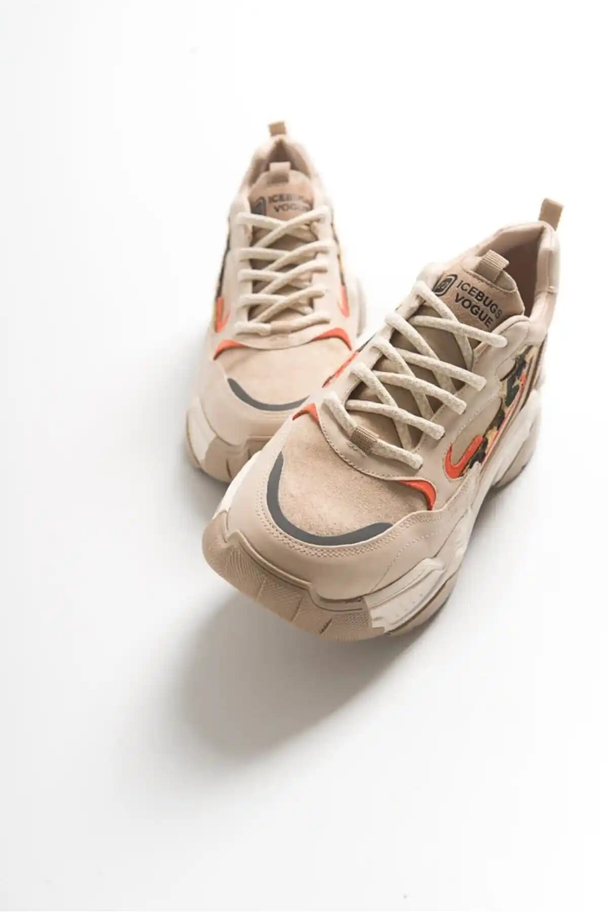 Luvishoes 65100 Bej Desenli Kadın Spor Ayakkabısı Şıklık ve Konforu Bir Arada Sunar