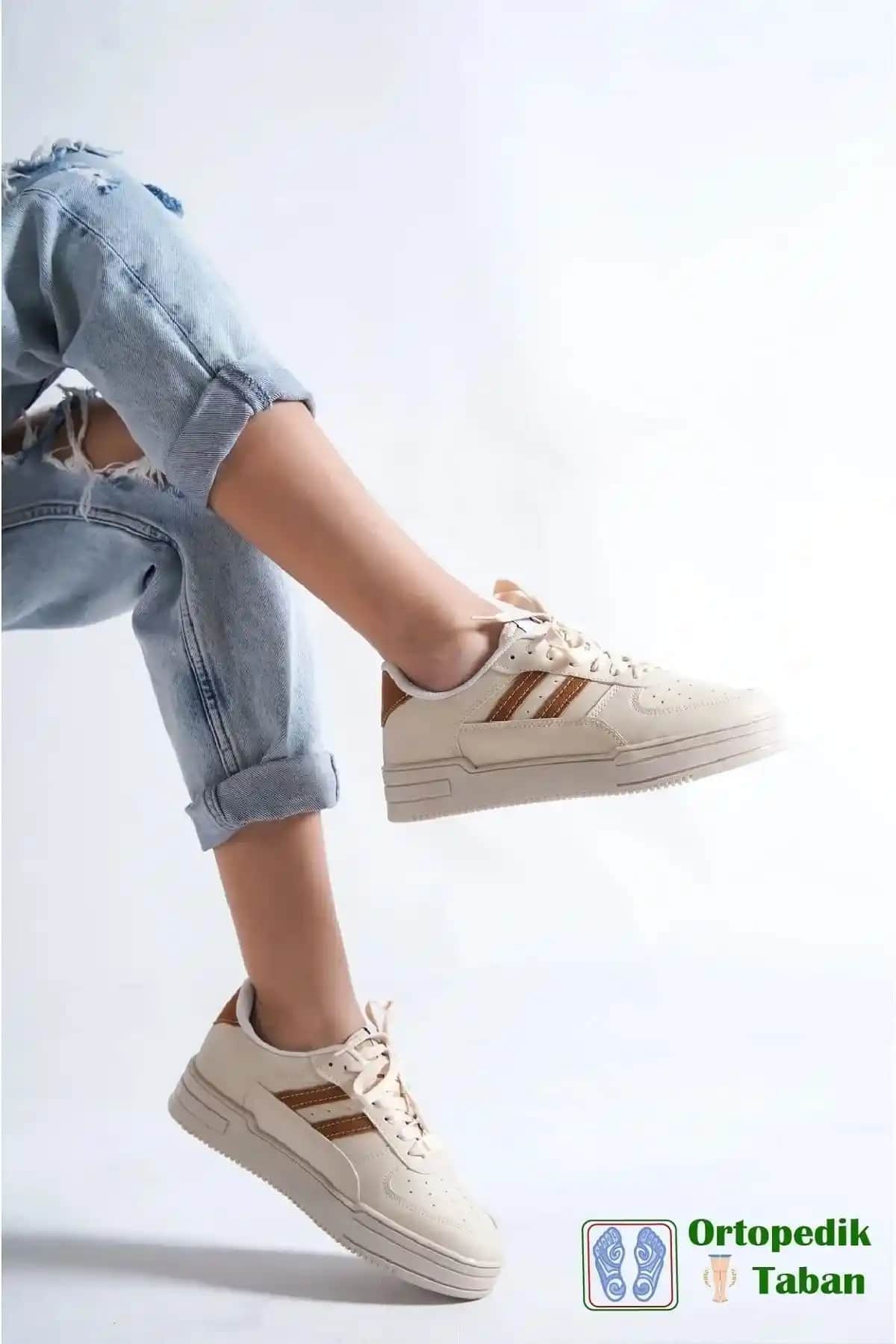 Moda Değirmeni Bej Kadın Air Sneaker: Şık ve Konforlu Günlük Spor Ayakkabı