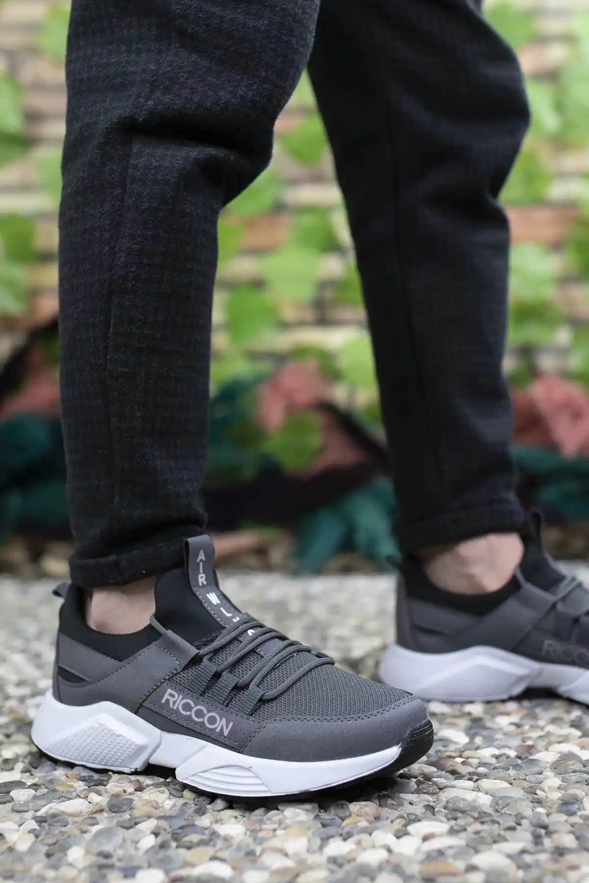 Riccon Unisex Sneaker 0012072 Füme Beyaz Spor Ayakkabı Konfor ve Şıklık Bir Arada