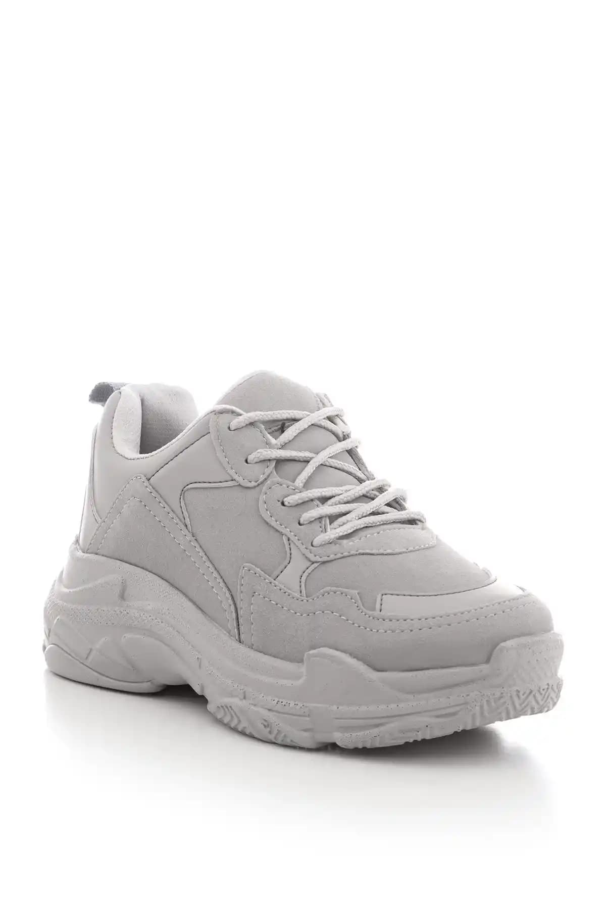 Tonny Black Kadın Gri Süet Spor Ayakkabı Şıklık ve Konforun Buluşması