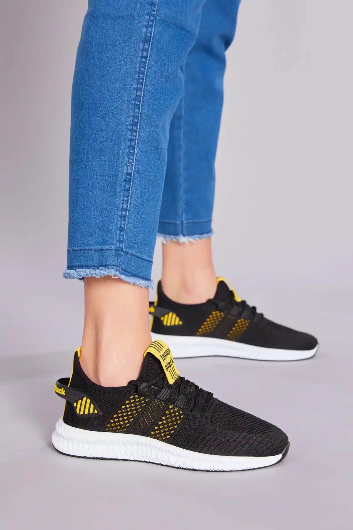 Tonny Black Unisex Siyah Sarı Spor Ayakkabı Türkiye Üretimi Konfor ve Şıklık Sunar
