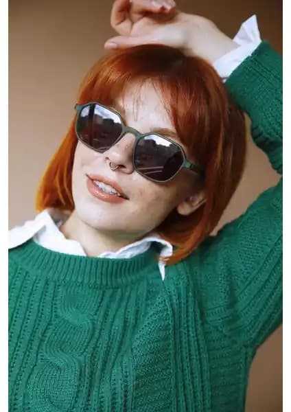 Bilge Karga Sezar Green Brown Güneş Gözlüğü Kadınlar İçin Şık ve Dayanıklı Tasarım