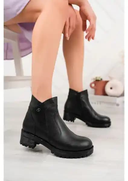 Deri Expres Hakiki Deri Kan Günlük Bot Bootie 2023 Sonbahar-Kış Şıklığı ve Konforu