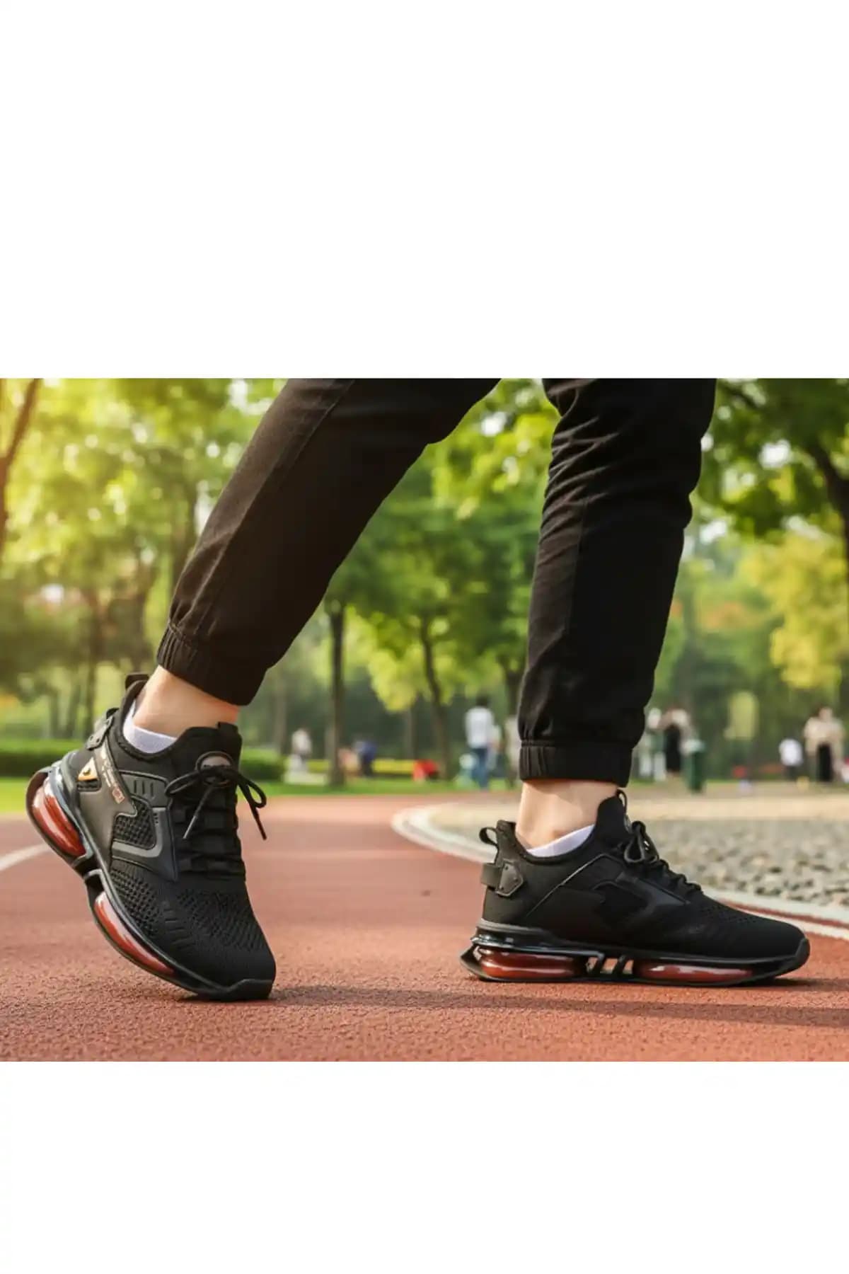 E SPORT Erkek Siyah Turuncu Sneaker Spor Ayakkabı Modern Tasarım ve Konfor Sağlar