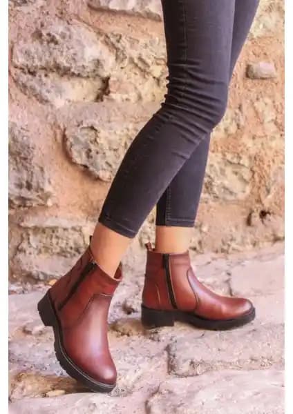 Fast Step Hakiki Deri Kadın Klasik Bot 901SZA204 Günlük ve Şık Kullanım İçin