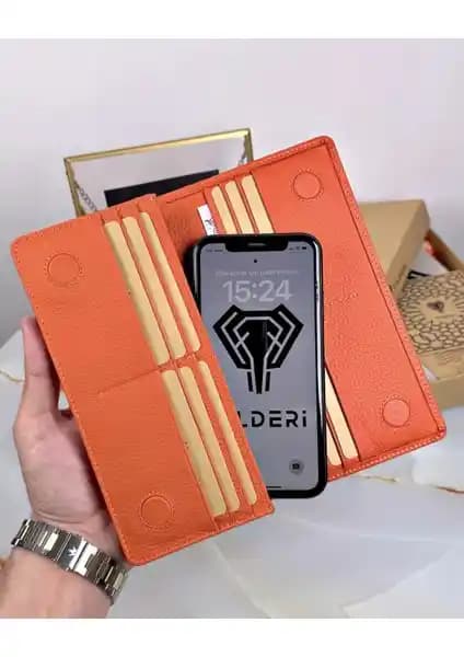 Fil Deri Telefon Bölmeli Cüzdan Şık ve Fonksiyonel Tasarımıyla Günlük Kullanım İçin Uygun