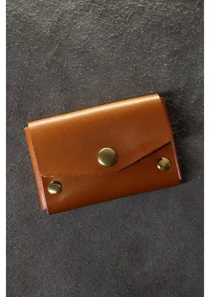 Focus Deri El Yapımı Turuncu Hakiki Deri Kartlık Cüzdan Kadınlar İçin Pratik ve Şık Tasarım