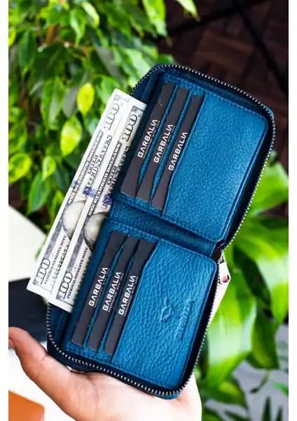 Garbalia Carole Deri Fermuar Kilitli Cüzdan Günlük Kullanım İçin Güvenli ve Şık Tasarım