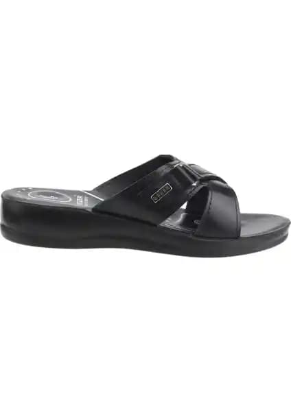 Gezer 7187 Günlük Kadın Siyah Cırtlı Terlik Konfor ve Şıklık Sunar