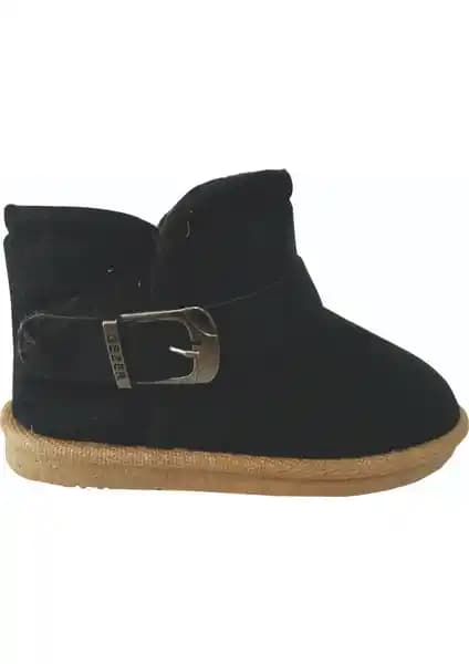 Gezer Siyah Kürklü Çocuk Panduf Botu: Sıcak ve Güvenli Kış Ayakkabısı