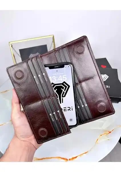 Hakiki Deri Telefon Bölmeli Cüzdan Şık ve Fonksiyonel Tasarım