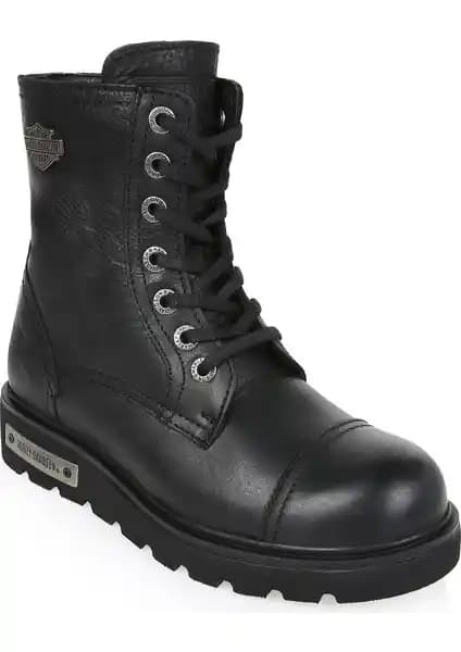 Harley Davidson Tums Siyah Deri Kadın Botu Günlük ve Kış Şıklığı İçin Uygun Tasarım