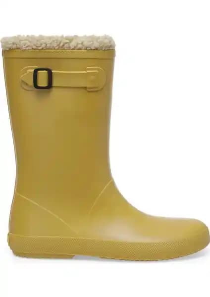 İspanya Menşeli Sarı Unisex Çocuk Yağmur Çizmesi Dayanıklı ve Su Geçirmez Tasarım