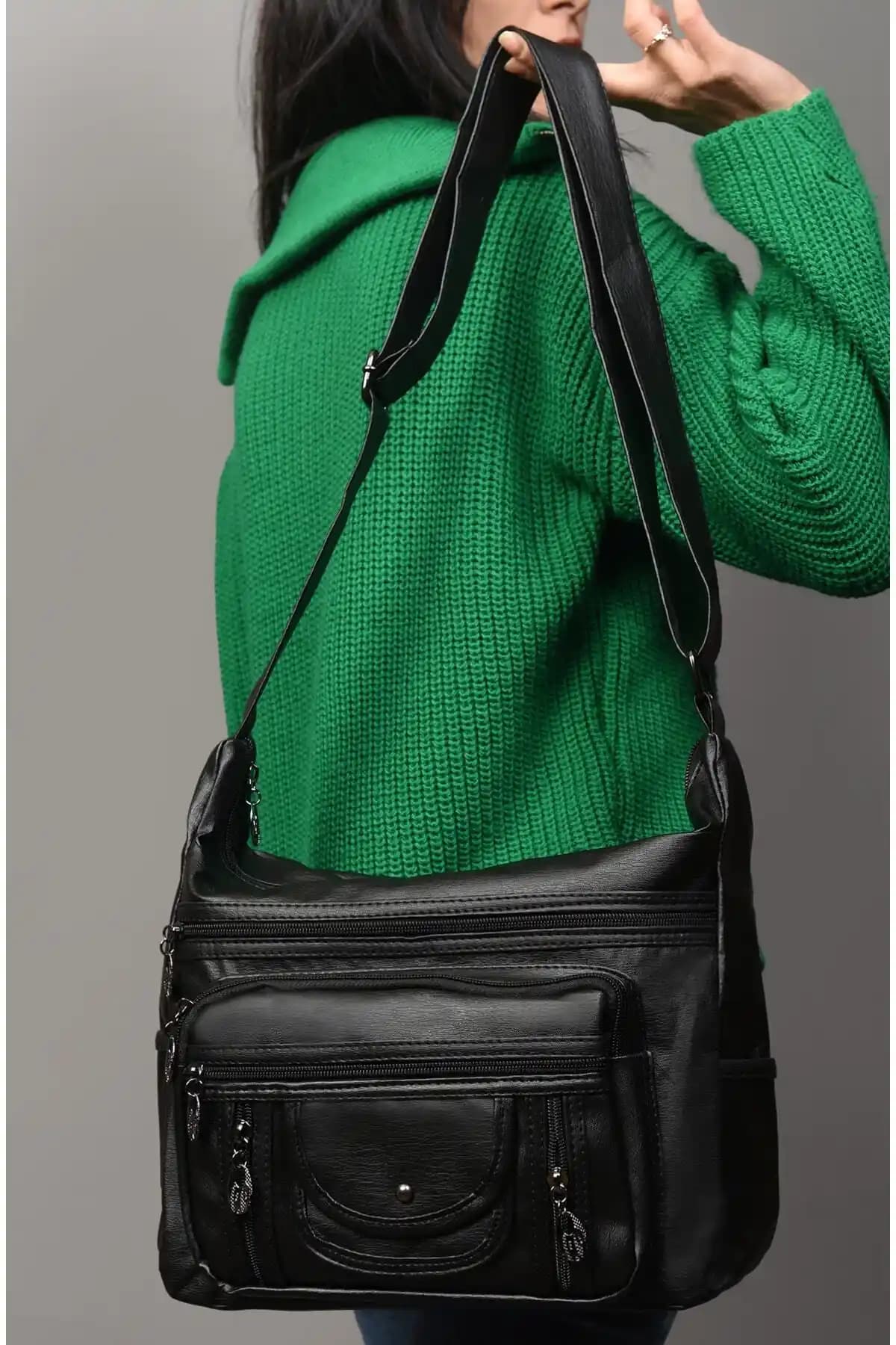 JARA Bag Pera Yu<muş>ak Deri Çok Gözlü Anne Kol Çantası Günlük Kullanım İçin Tasarlandı