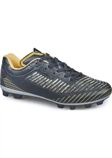 Jump 27048 Siyah Altın Rengi Erkek Çim Halı Saha Kramponu Performans ve Şıklık Sunar