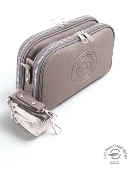 Just Polo Kadın Kahverengi Çok Bölmeli Uzun Askılı Deri Çanta Günlük Kullanım İçin