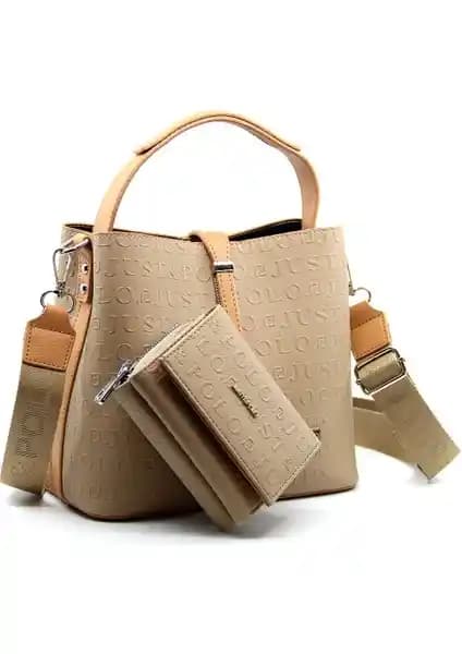 Just Polo Vizon Kilit Detaylı Kadın Cüzdan ve Omuz Çanta Kombini Günlük Kullanım İçin Uygun