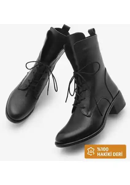Kadın Hakiki Deri Postal Botları Şıklık ve Konforu Bir Arada Sunar