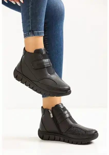 Kemik Çıkıntısına Özel Hakiki Deri Kaymaz Tabanlı Günlük Kullanım Botu