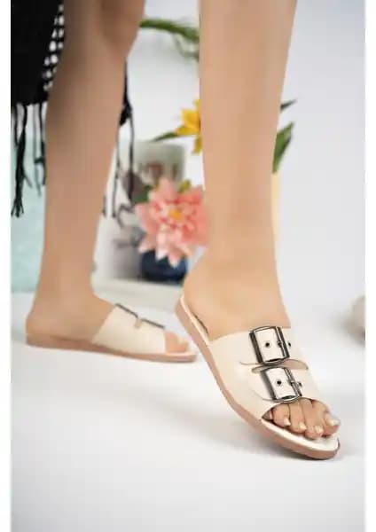 ModaFrato Wzy Kadın Tokalı Ka<dı>n Terlik: Şıklık ve Konforu Bir Arada Sunan Türkiye Üretimi