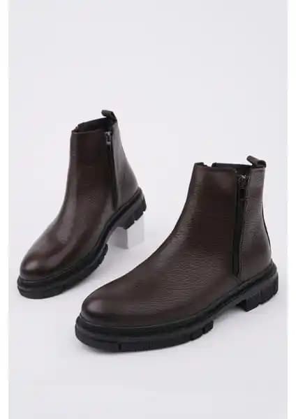 Muggo Chelsea Hakiki Deri Erkek Kışlık Botu Şık ve Dayanıklı Tasarım Özellikleri