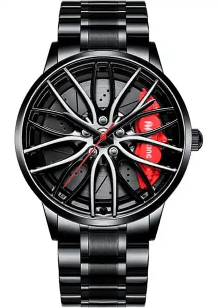 Mumall Erkekler İçin Araba Jant Modeli Kol Saati Modern ve Şık Tasarım