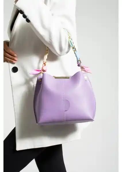 Nbi Bags Kadın Fularlı Zincir Aksesuarı ile Yüksek Kaliteli Deri Çanta İnce ve Modern Tasarım