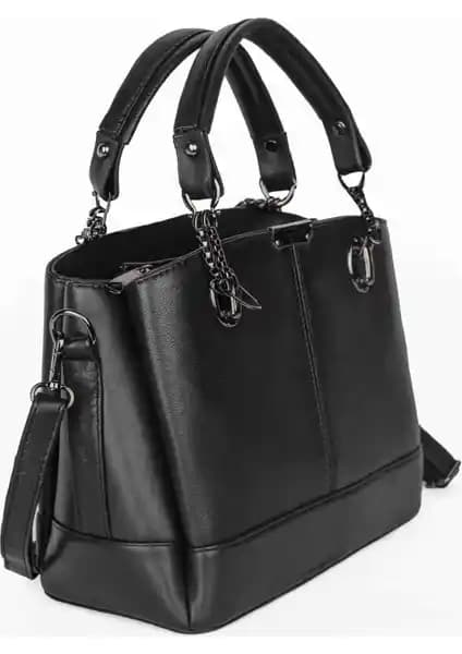 Stevis Leathra Hakiki Deri Siyah Askılı Omuz Çantası Şıklık ve Dayanıklılık Bir Arada