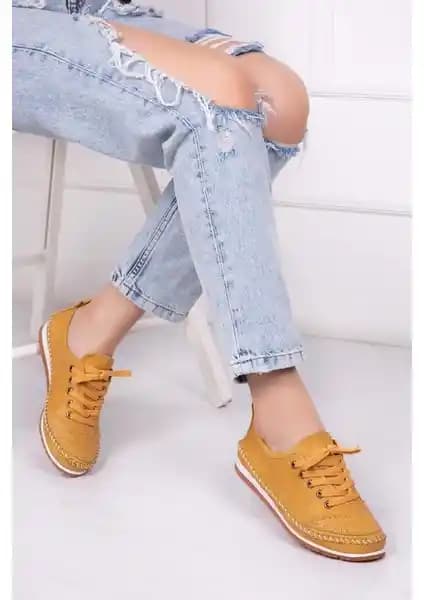 Tarçın Deri Günlük Kadın Babet Ayakkabı: Şık ve Konforlu Tasarım Türkiye Üretimi