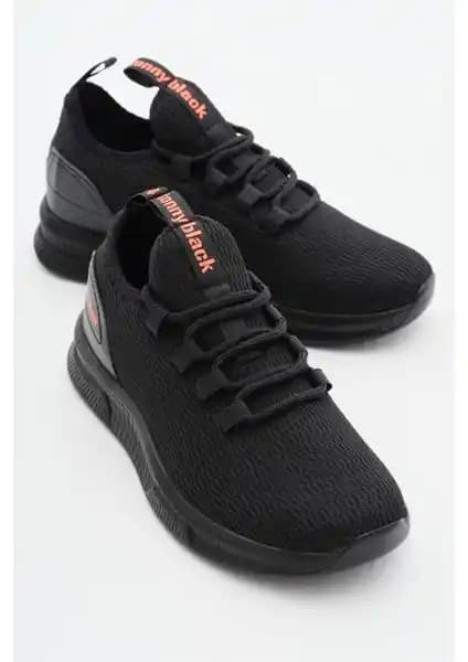 Tonny Black Unisex Siyah Nefes Alabilen Kumaş Spor Ayakkabısı Günlük ve Spor Kullanımına Uygun