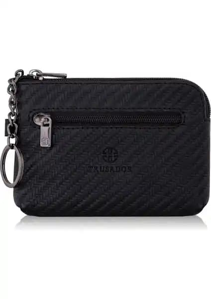 Trusador Milano Carbon Fermuarlı Mini Boy Kese Cüzdan: Şık ve Fonksiyonel Hakiki Deri Tasarımı