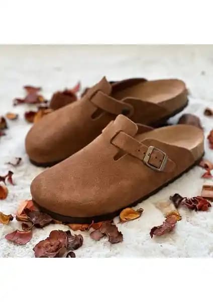 Uniqueqoop Oslo Süet Mantar Taban Anatomik Kadın Terlikleri Sağlık ve Şıklık Bir Arada