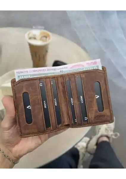 Visso 316 Gerçek Deri Çok Bölmeli Erkek ve Kadın Cüzdanı Kişiselleştirilebilir