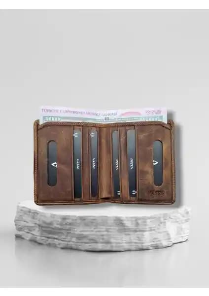 Visso 316 Gerçek Deri Kredi Kartlık ve Para Bölmeli Erkek ve Kadın Cüzdanı