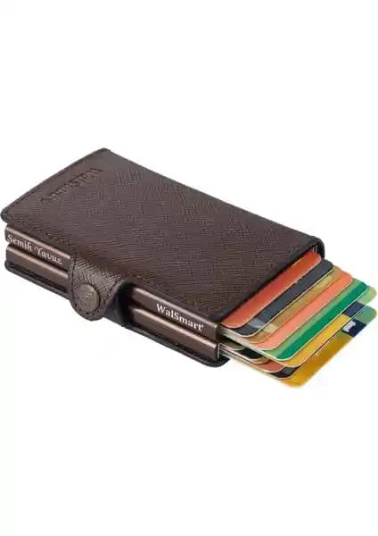 Walsmart Twin Safiano Akıllı Çift Mekanizmalı Deri Cüzdan Günlük Kullanım İçin