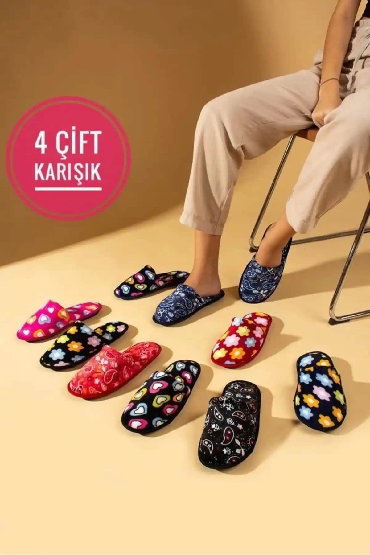 AGACE 4 Çift Kadın Ev Terliği: Şık ve Konforlu Kış İçin Uygun Tasarım