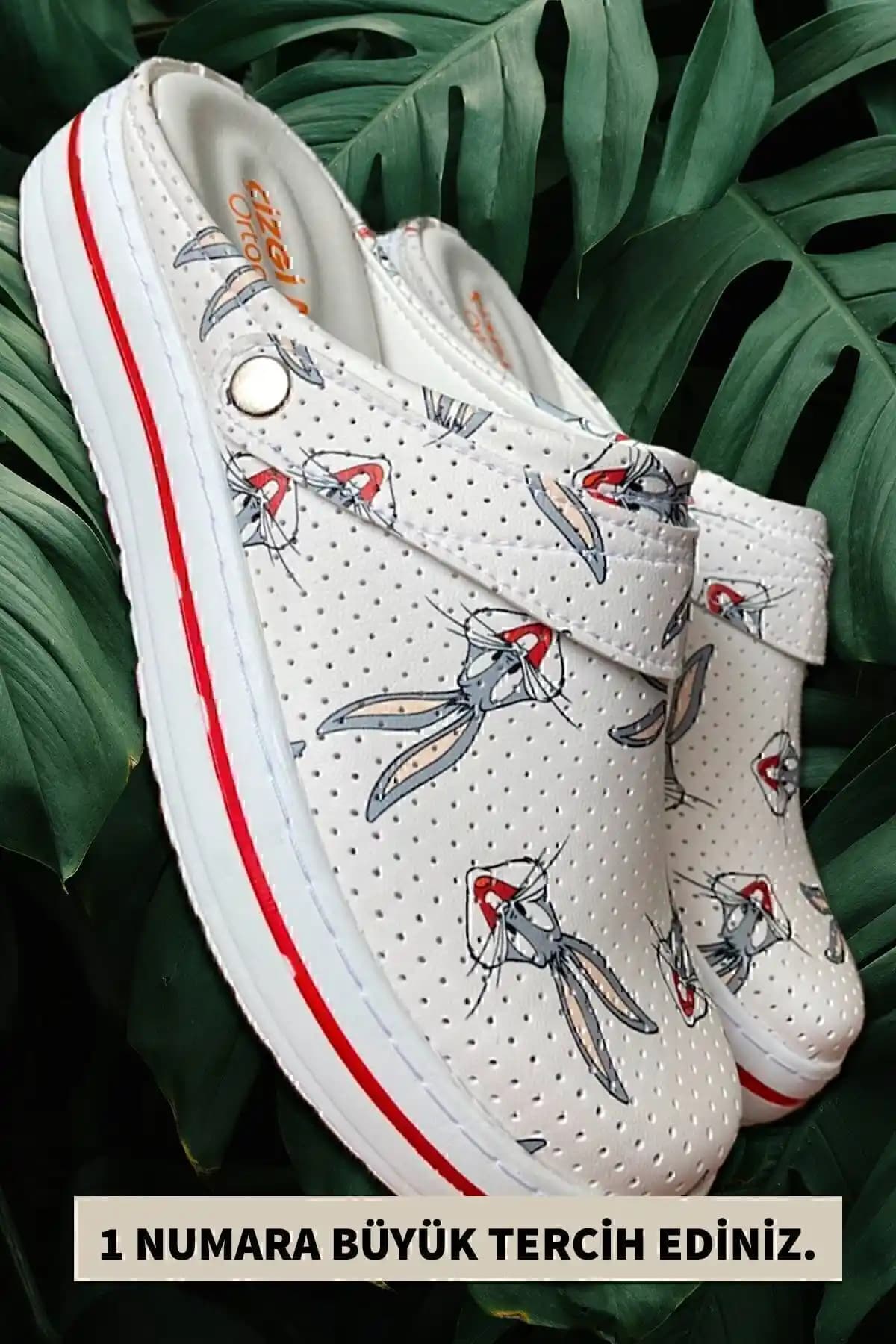 Çizgi Medikal Greys Life Tavşan Desenli Kadın Sabo Terlikleri Sağlık ve Konforun Birleşimi